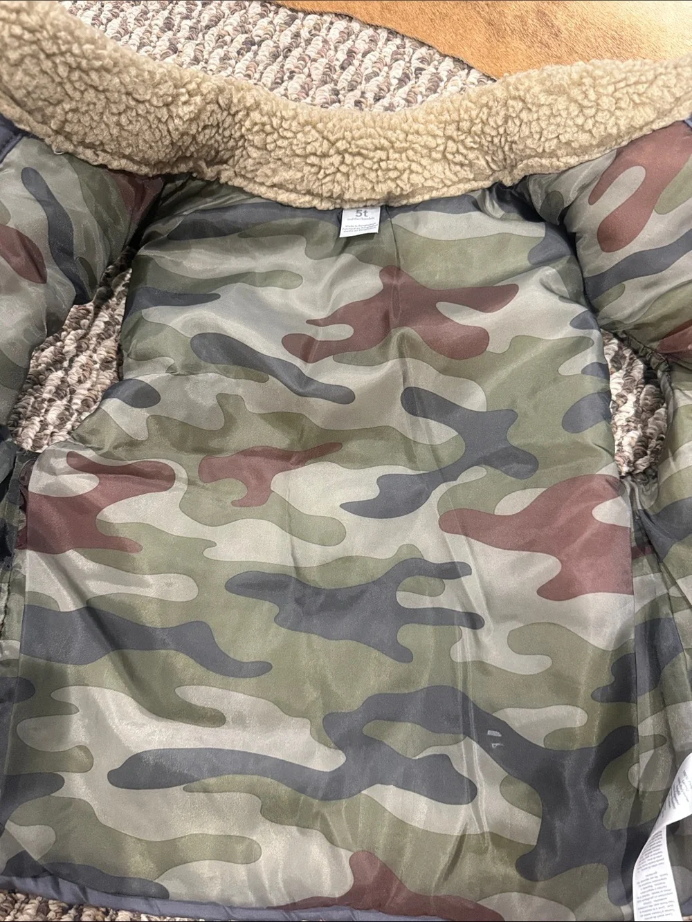 Carter's Dark Blue and Gray Quilted Puffer Vest with Corduroy Yoke